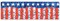 The Costume Center 4' Red and Blue Striped Star Fringe St. Patrick's Day Banner